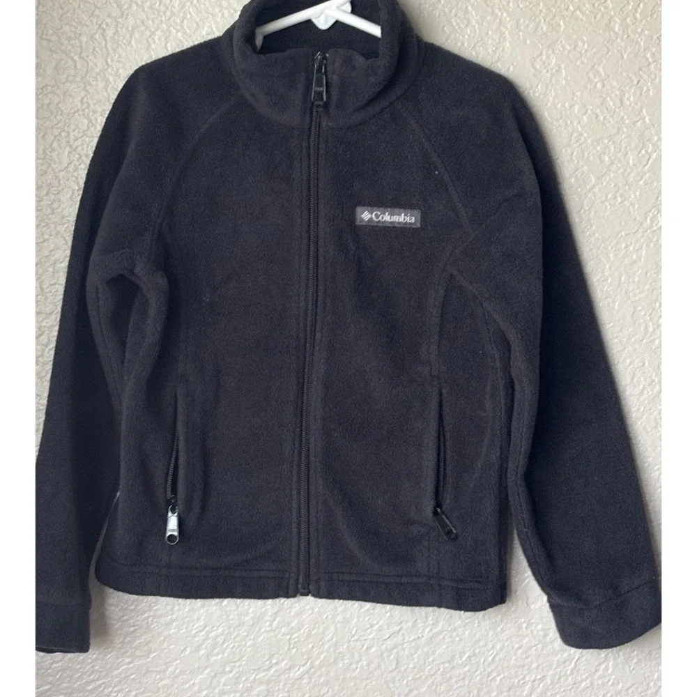 Columbia Girls Benton Fleece Jacket Zipper Front Black S XS Style #1624092